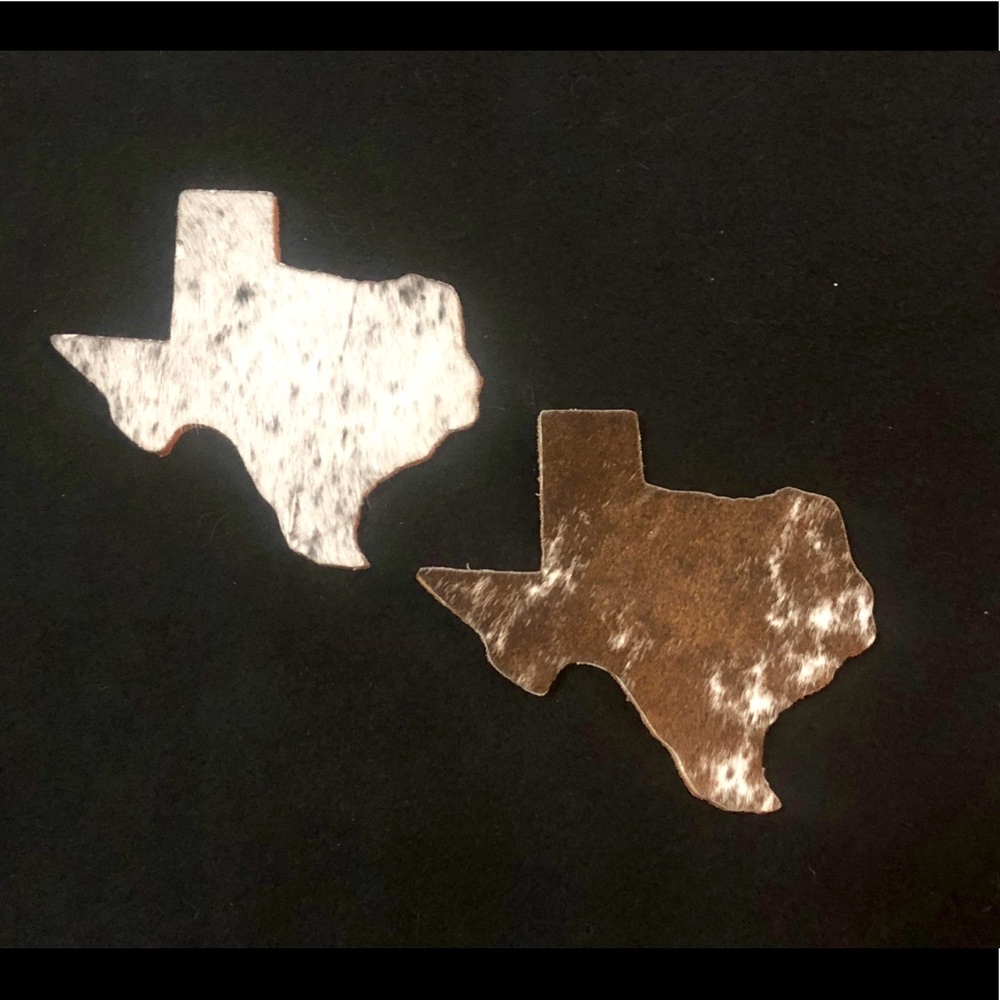 Real cowhide Texas shaped coasters